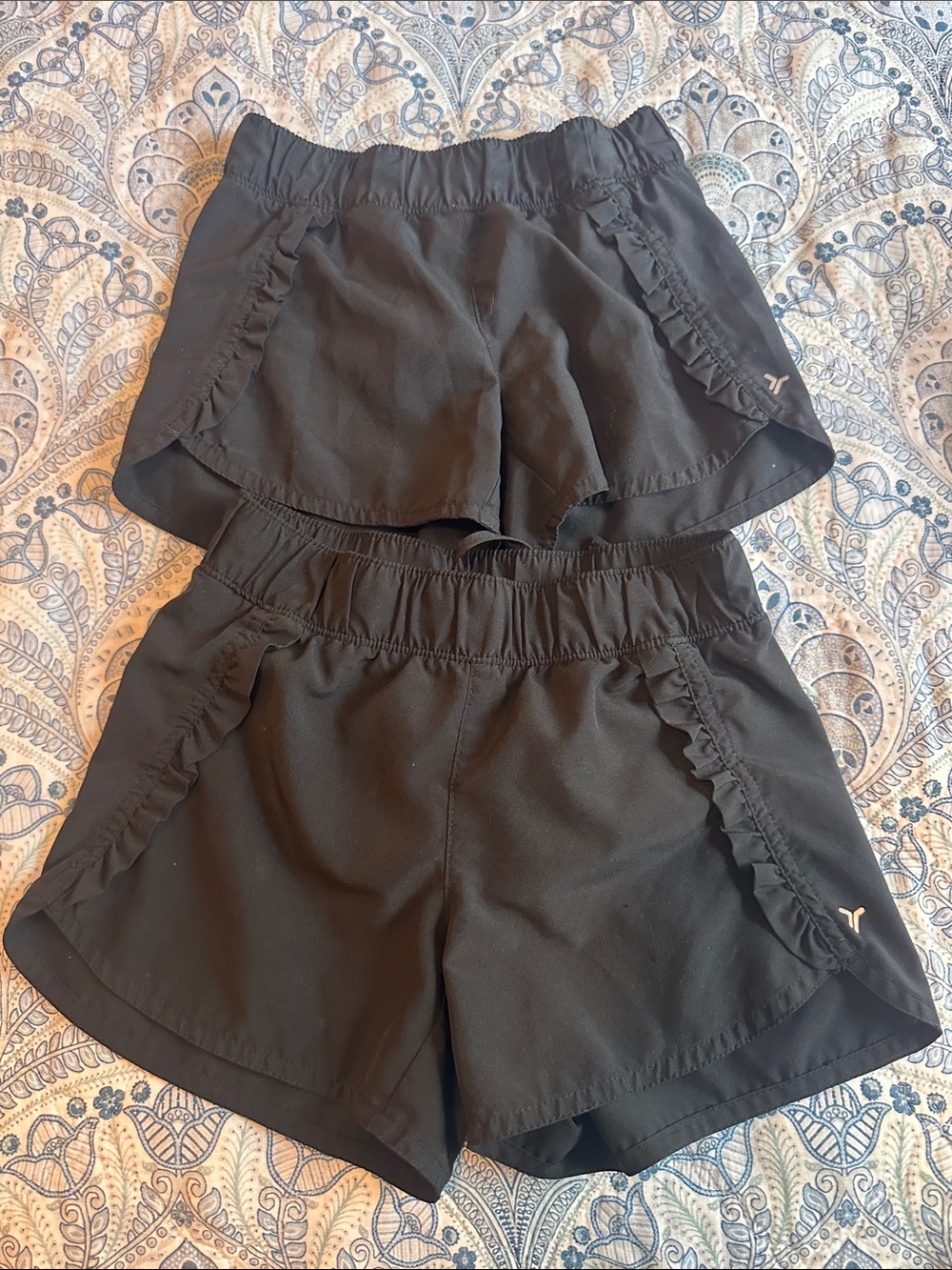 Old Navy Black Athletic Ruffle-Trim Shorts